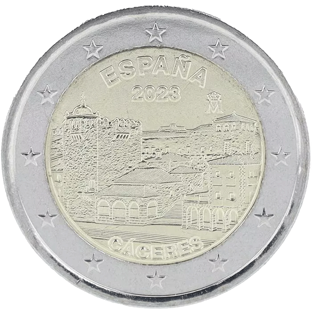 2-euros-Espagne-2023-Vieille-ville-de-Cáceres