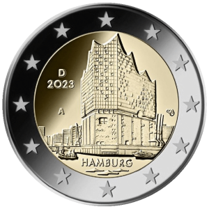 2 euros allemagne 2023 philarmonie de hambourg