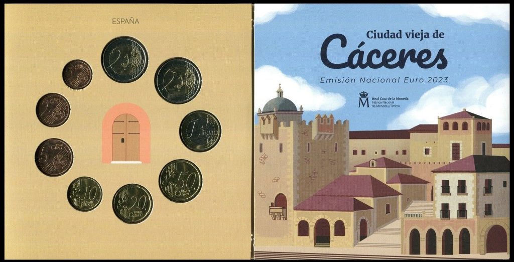 2-euros-Vieille-ville-de-Cáceres en coffret BU