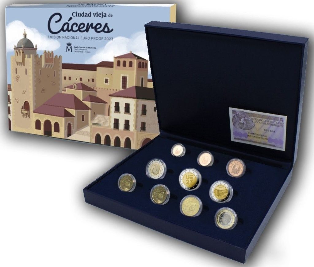2-euros-Vieille-ville-de-Cáceres en coffret BE