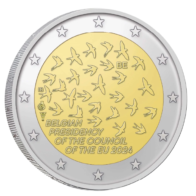 2 euros Belgique 2024 Présidence de l’UE
