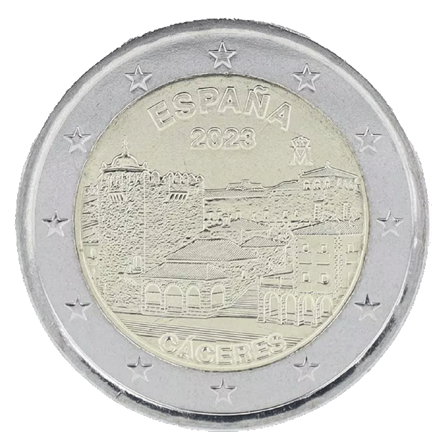 2-euros-Espagne-2023-Vieille-ville-de-Cáceres