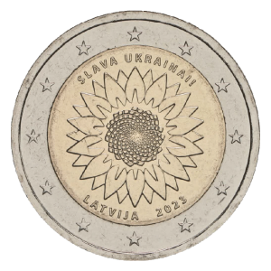 2 euros Lettonie 2023 solidarité avec l'ukrainea