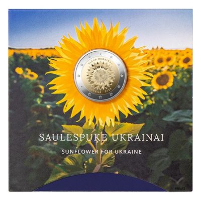 coincard B2 euros Lettonie 2023 solidarité avec l'ukrainea